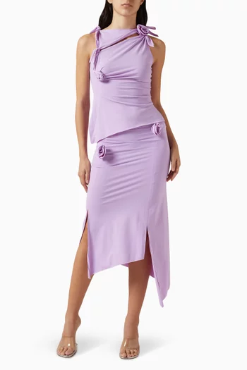 Asymmetric Flower Skirt in Jersey