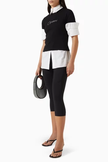 Crystal-embellished T-shirt