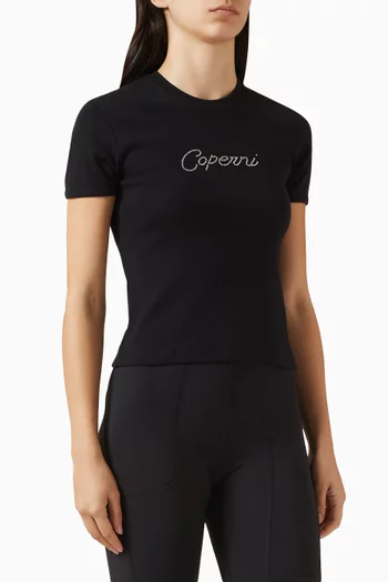 Crystal-embellished T-shirt