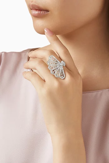 خاتم فانفير سيمفوني مرصع بالماس ذهب أبيض عيار 18