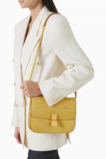 Medium Classic Box Shoulder Bag in Crocodile Leather