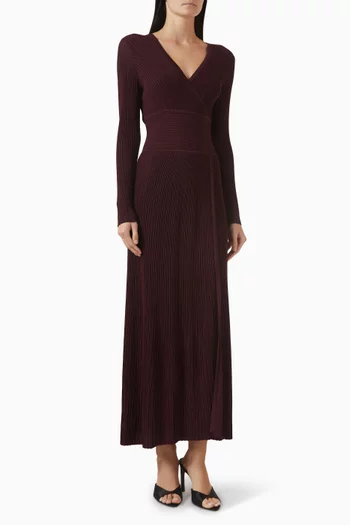 فستان بتصميم ملفوف للزينة نسيج مضلع