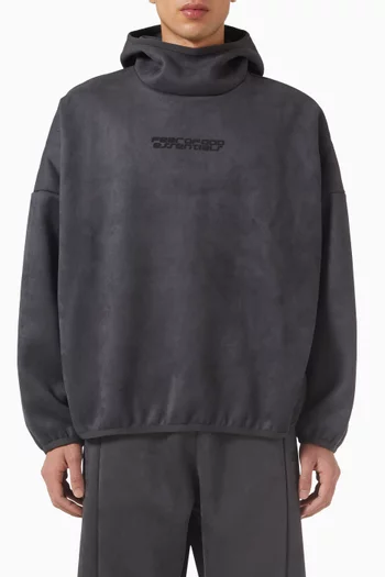 كنزة بغطاء رأس بتصميم عصري صوف بملمس شمواه