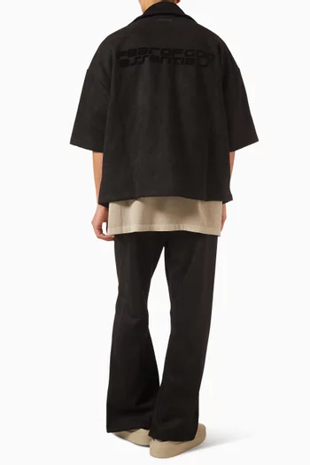 High Neck Jacket in Suede Fleece