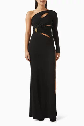 One-shoulder Cut-out Gown