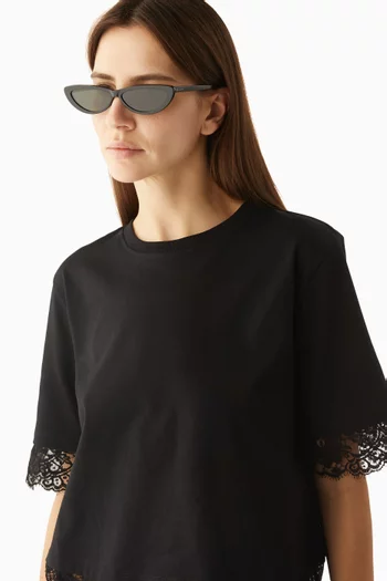 نظارة شمسية بأطار غير منتظم أسيتات معاد تدويره