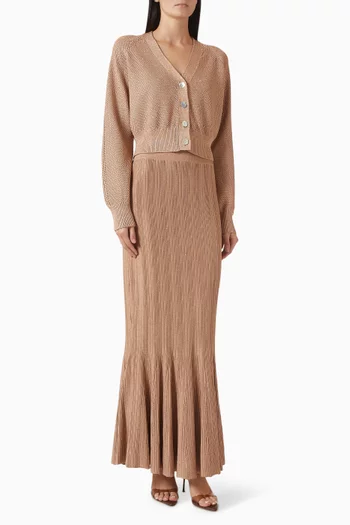 طقم كارديغان وتنورة اليسيا