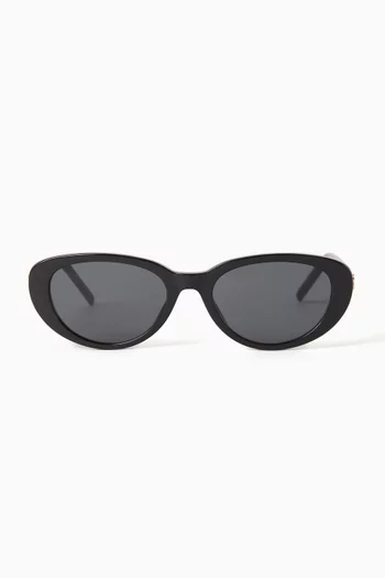 SL M154-001 Oval Sunglasses in Recycled Acetate