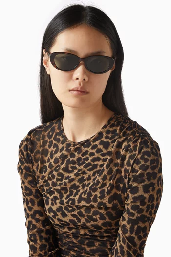 SL M154-002 Oval Sunglasses in Recycled Acetate