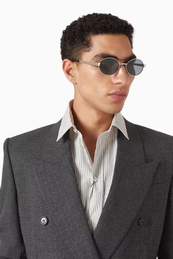 نظارة شمسية بإطار معدن بيضاوي