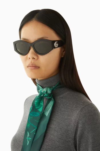 نظارة شمسية بإطار بيضاوي أسيتات