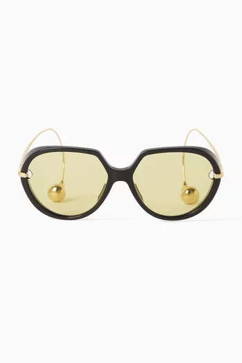 Drop Square Sunglasses in Acetate & Metal