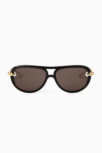 Knot Aviator Sunglasses in Acetate & Metal
