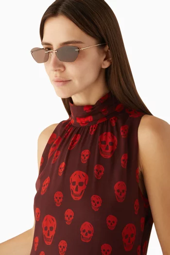 نظارة شمسية بإطار غير منتظم معدن