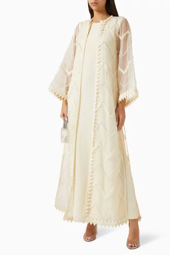 Embroidered Abaya in Indian Crepe