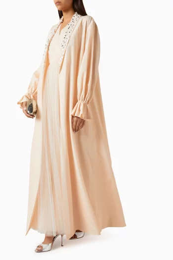 Embroidered Gown in Indian Crepe