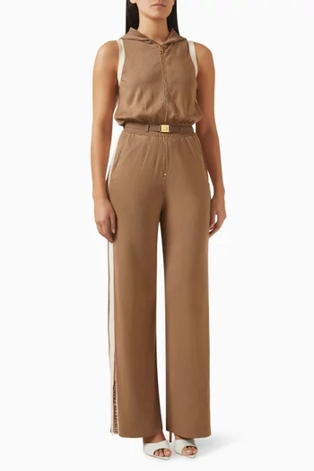 Belted Knit Jumpsuit in Viscose Blend