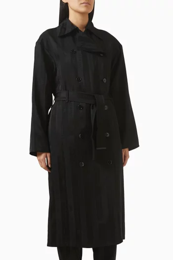 Belted Trench Coat in Satin