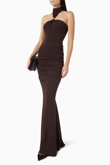 Draped Maxi Skirt in Crêpe Jersey