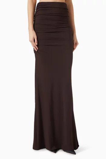 Draped Maxi Skirt in Crêpe Jersey