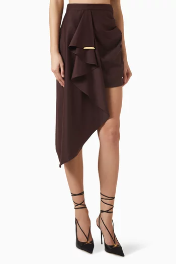 Jewel Plaque Mini Skirt in Wool-blend