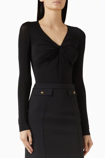 Draped Bodysuit in Crepe Jersey