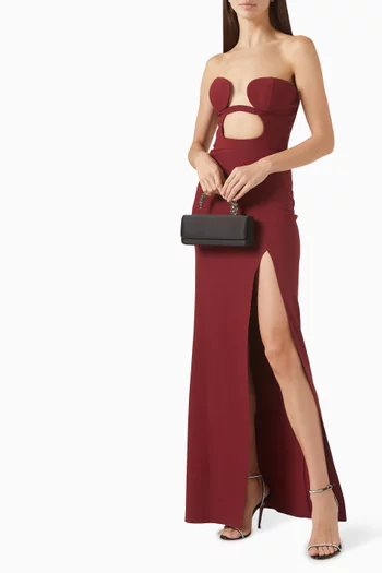 Padded-bra Slit Dress in Viscose Blend