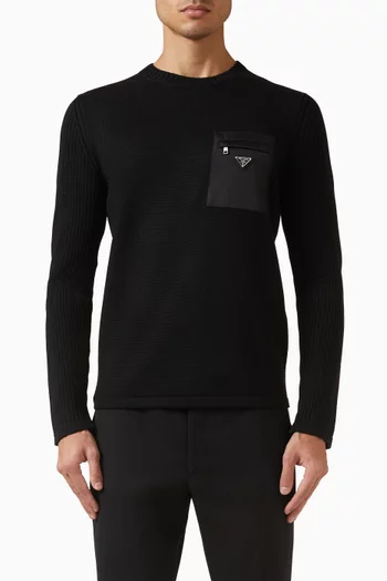 سترة بجيب من النايلون صوف