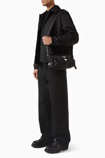 حقيبة كتف سبيد روك جلد ونايلون معاد تدويره