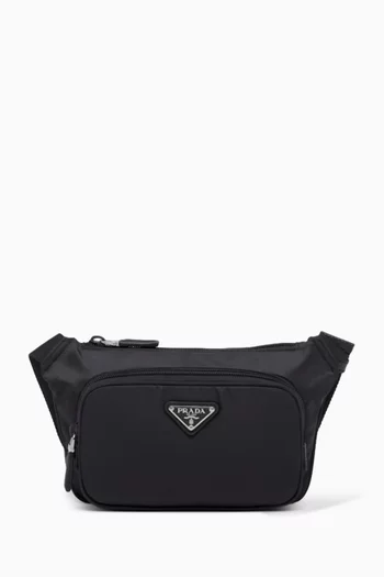 Crossbody Bag in Re-nylon & Saffiano Leather