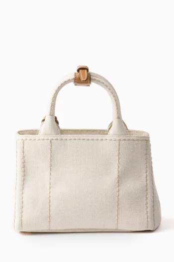 Mini Jardinière Bag in Linen Canvas
