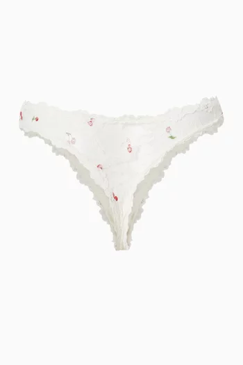 Stretch Lace Dipped Thong