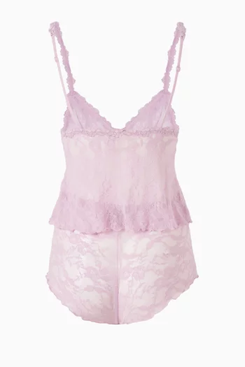 Stretch Lace Triangle Cami & Shorts Set