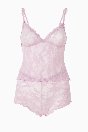 Stretch Lace Triangle Cami & Shorts Set