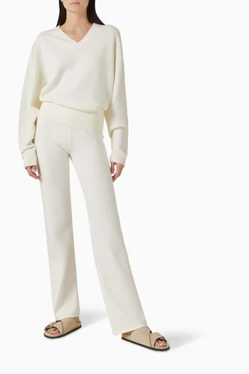 بنطال سترة منسوجة بحافة مطوية 