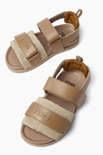 Velcro Sandals in Leather