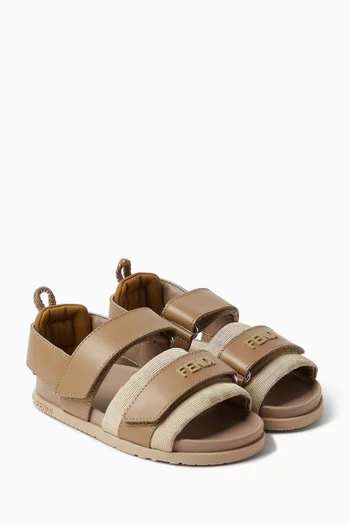 Velcro Sandals in Leather