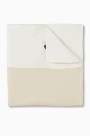 Bear Logo Print Blanket in Cotton