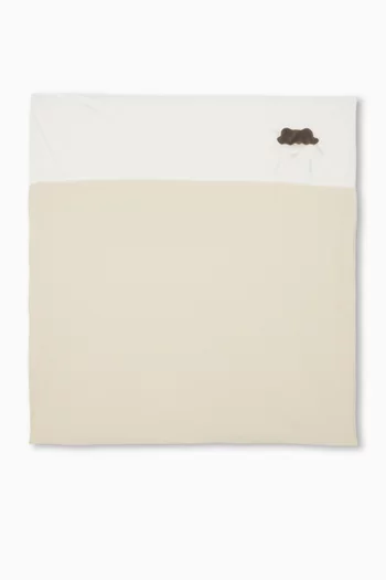 Bear Logo Print Blanket in Cotton