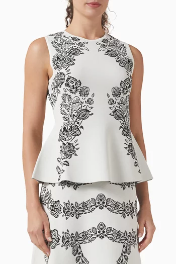 بلوزة فانا بلا أكمام مزيج فيسكوز وجاكار