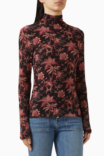 Aurelia Printed Turtleneck in Rayon