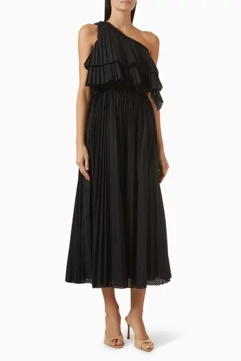 Agneta One-shoulder Dress in Cotton Poplin