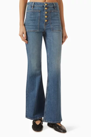 The Lou Kick Flared Jeans in Denim