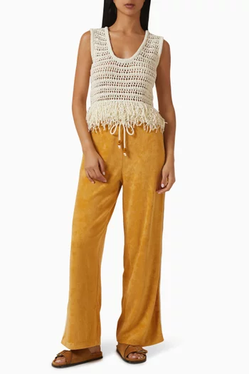 Kamali Knit Fringe Top in Cotton
