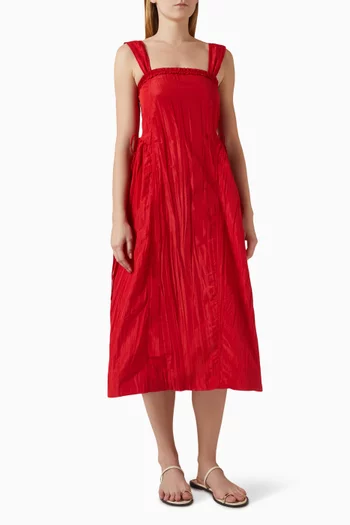 Elina Midi Dress in Recycled Taffeta