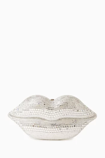 Disco Lips Crystal Clutch Bag