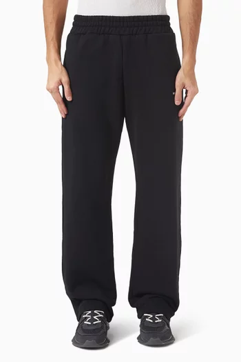 Uniform Wide Leg Jogging Pants in Cotton-blend