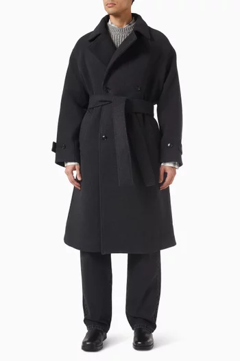 Double‑breasted Overcoat in Wool-blend