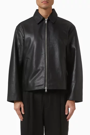 Rider Cropped Jacket in Leather