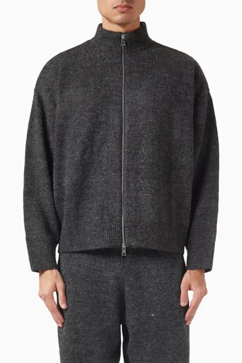 Knit Track Jacket in Mohair-blend